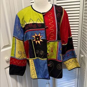 Vibrant Patchwork Women's Blazer